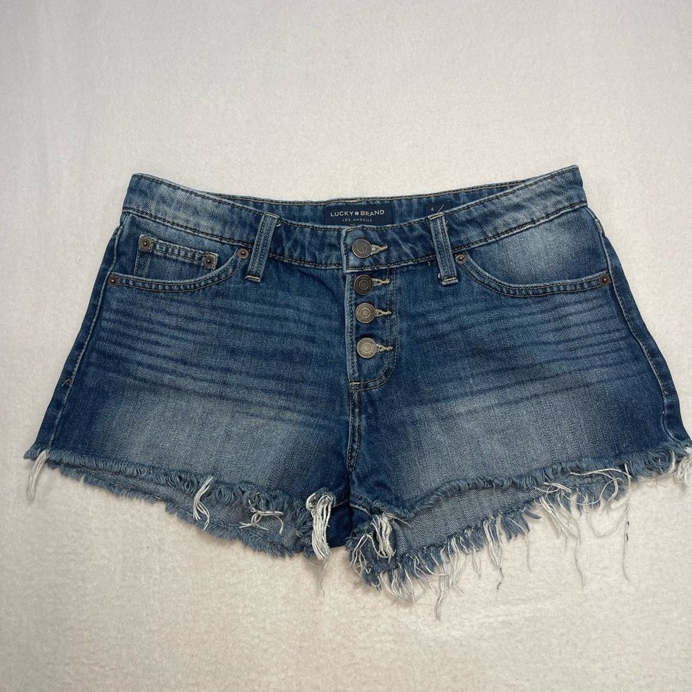 Lucky Brand Distressed Denim Cutoff Shorts Button Fly Women’s Size 4/27 Boho